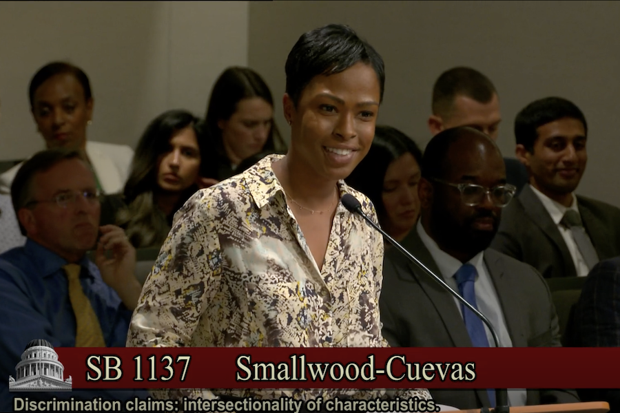 Chaya Crowder testifying before CA State Senate